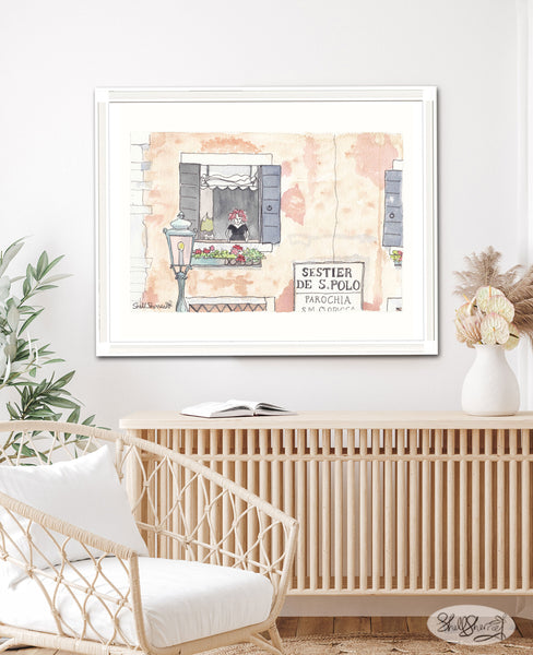 italy painting wall art architecture building and shutters by shell sherree