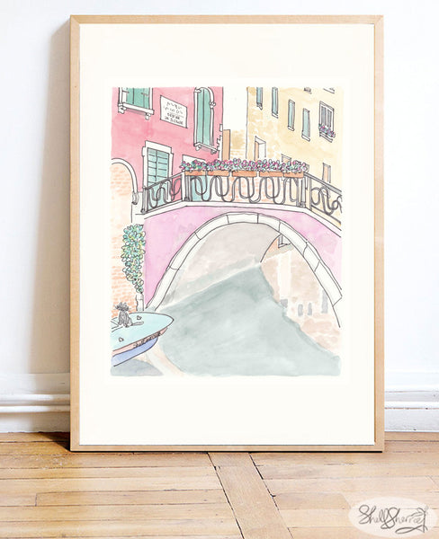 venice italy wall art flower bridge ponte s crose by shellsherree