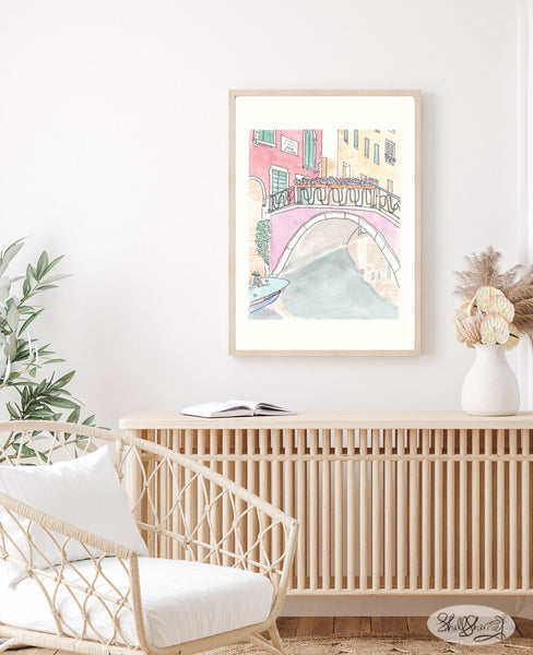 venice italy wall art flower bridge ponte s crose by shellsherree