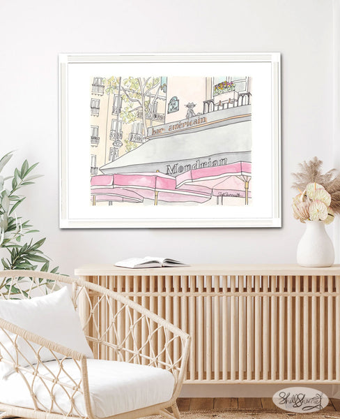 french wall art bar americain paris cafe by shell sherree