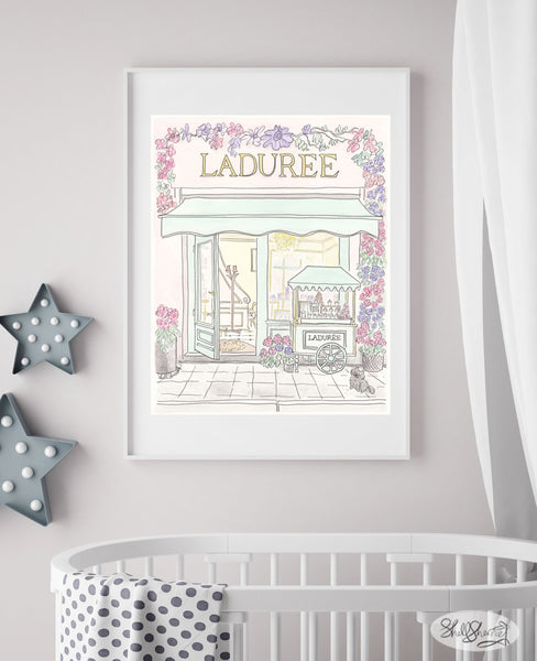 laduree paris patisserie wall art fine art print shell sherree