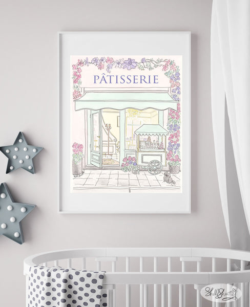 paris nursery patisserie fine art print shell sherree