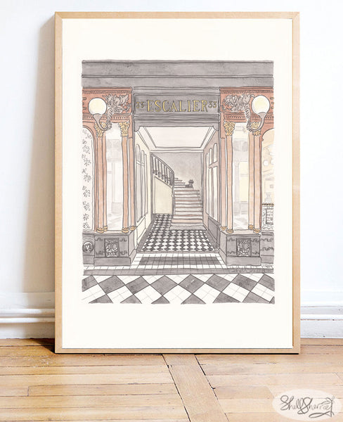 paris decor staircase in Galerie Vero-Dodat illustration Shell Sherree