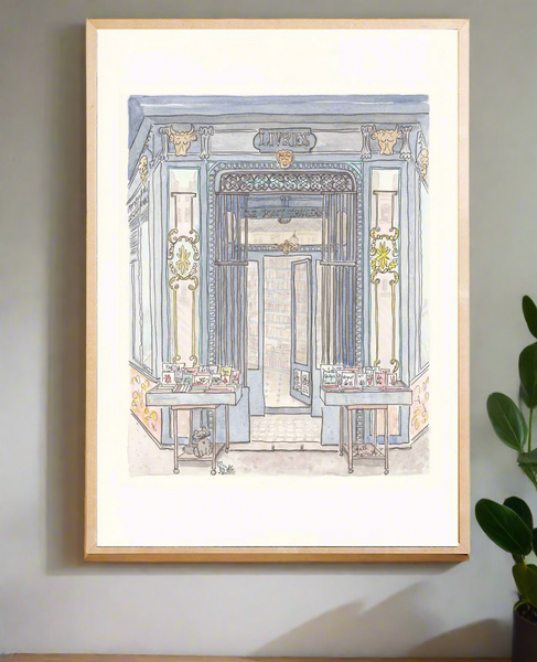 paris wall art bookshop by shell sherree, french decor for book lovers
