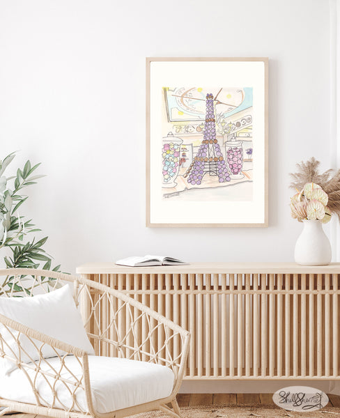 eiffel tower wall art french macarons in paris window by shellsherree