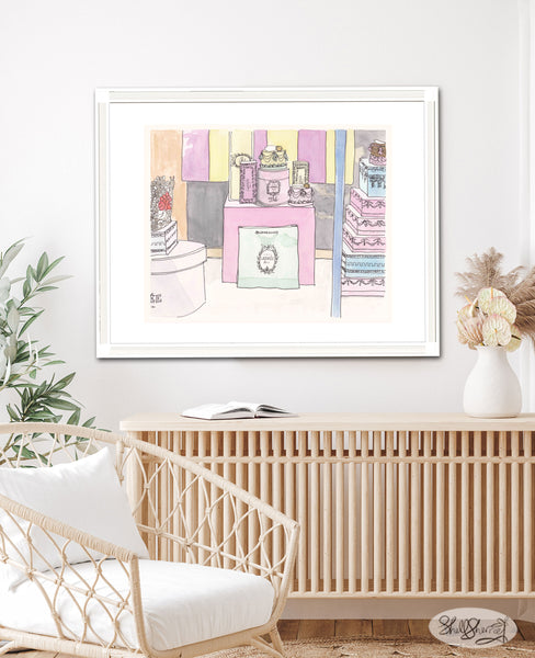 laduree wall art print illustration by shell sherree