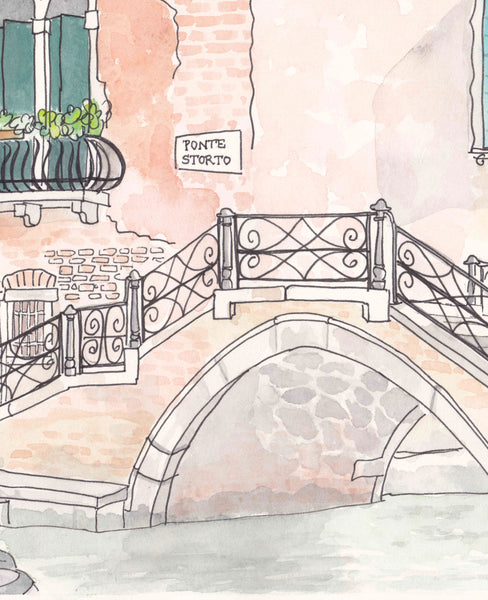 venice ponte storto italy wall art by shell sherree