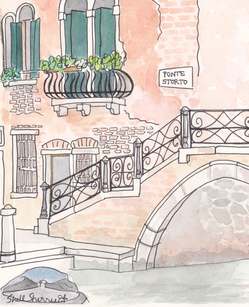 venice ponte storto italy wall art by shell sherree