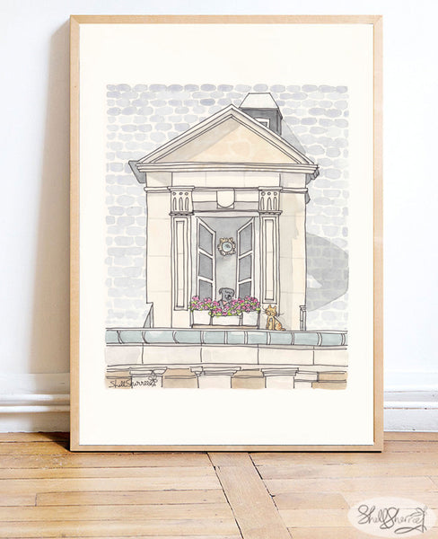 french nursery art paris window pets by shell sherree