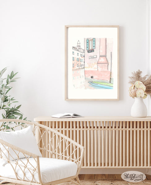 italy wall art venice print canal Muneghete illustration shellsherree