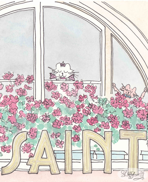 french wall art Saint Michel flowers print by shell sherree