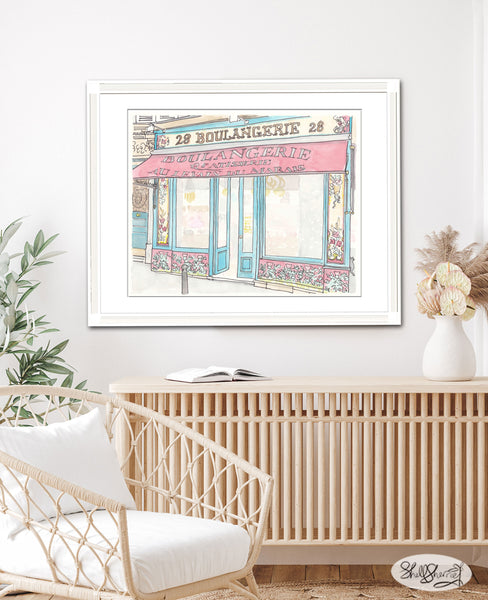 french bakery wall art paris print by shell sherree