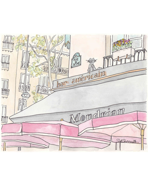 french cafe wall art bar americain paris print shellsherree