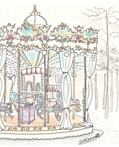 paris print carousel tuileries gardens by shell sherree