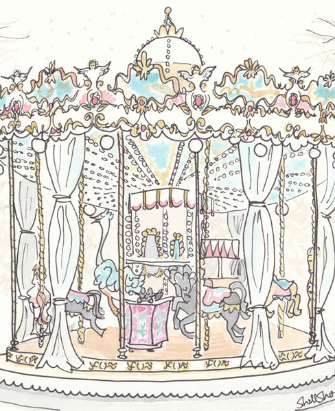 paris print carousel tuileries gardens by shell sherree