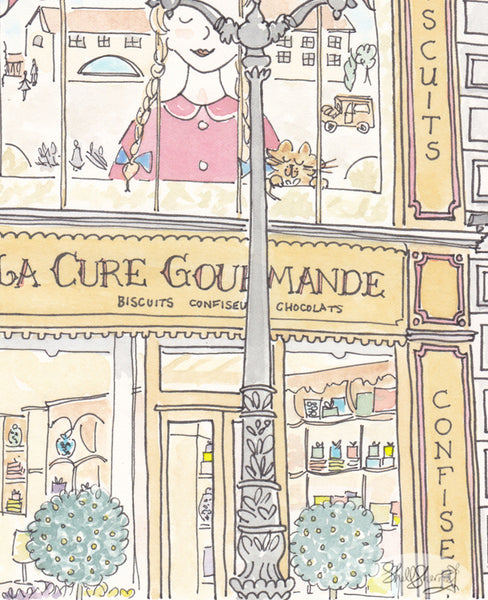 paris sweet shop print la cure gourande shell sherree