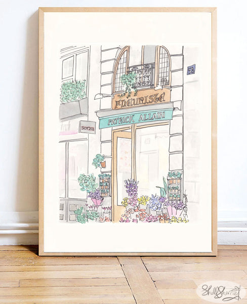 French Flower Shop Patrick Allain wall art by Shell Sherree
