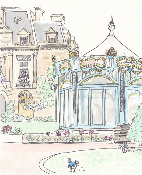 paris carousel wall art Nogent by shell sherree