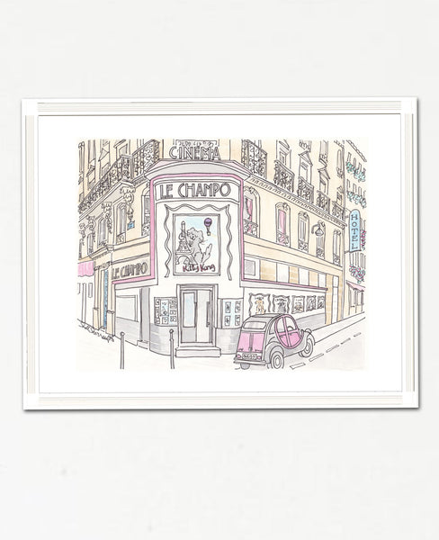 french movie art paris cinema illustration by shell sherree