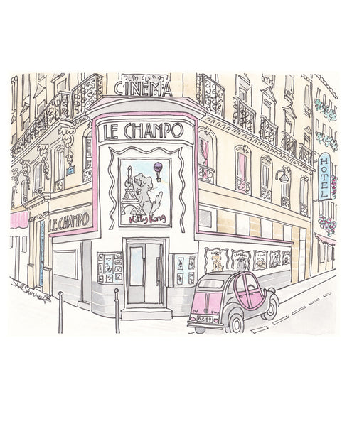 french movie art paris cinema illustration by shell sherree