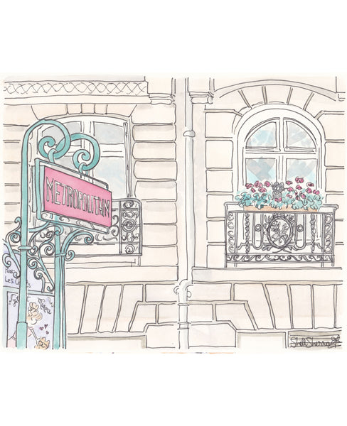 paris metro and apartment fine art print by shell sherree
