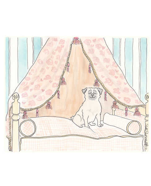 pampered pug cute dog art print by shellsherree