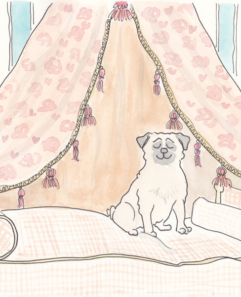 pampered pug wall art by shell sherree