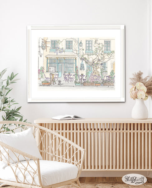 paris cafe wall art au vieux paris d'arcole by shellsherree
