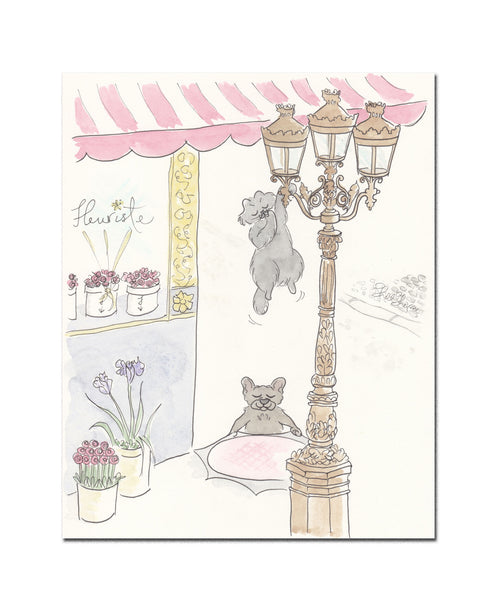 cute cat and dog catch me if you can art by shell sherree