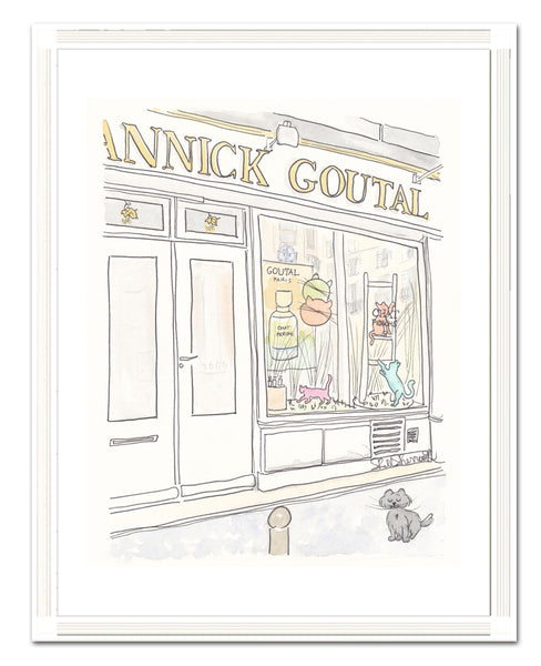 annick goutal shop french illustration print by shell sherree
