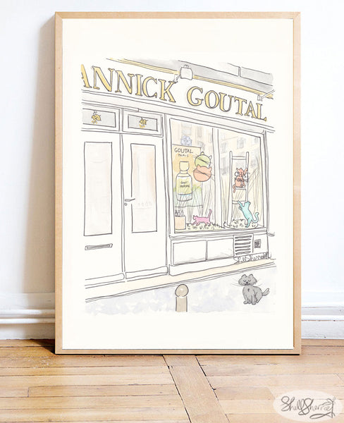 annick goutal shop french illustration print by shell sherree
