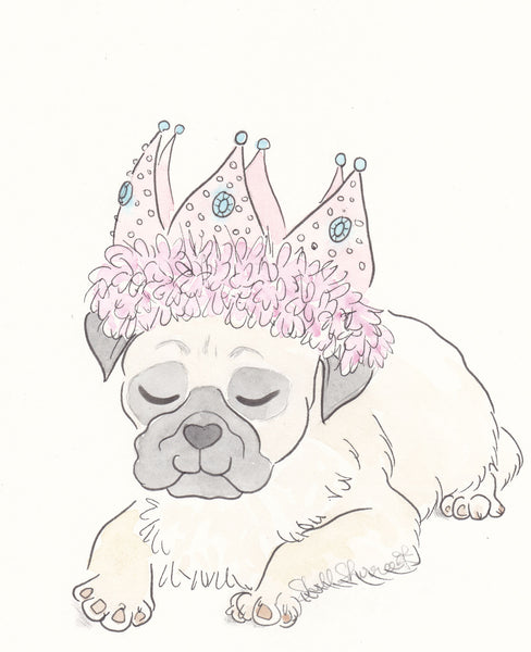 party pug dog wall art shell sherree