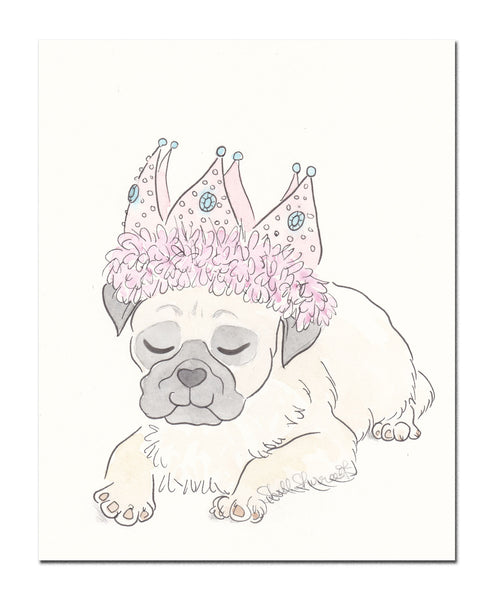 party pug dog wall art shell sherree