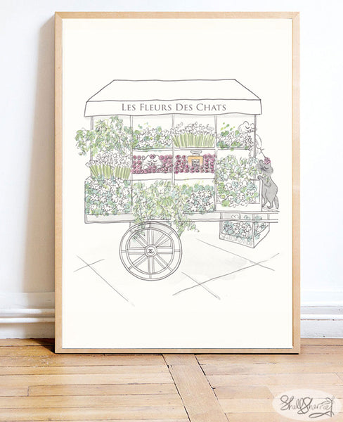 french flower shop paris flowers wall art print shellsherree