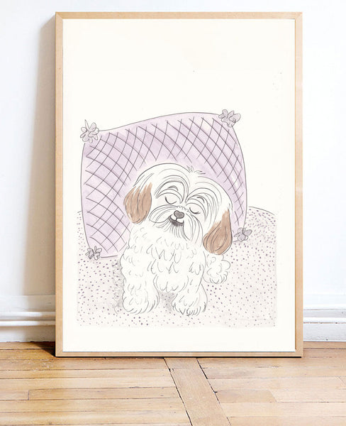 shih tzu lovely lilac art by shell sherree