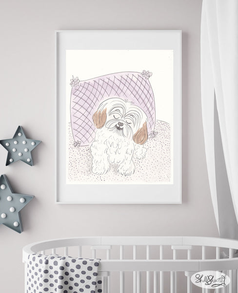 shih tzu dog nusrery art by shell sherree
