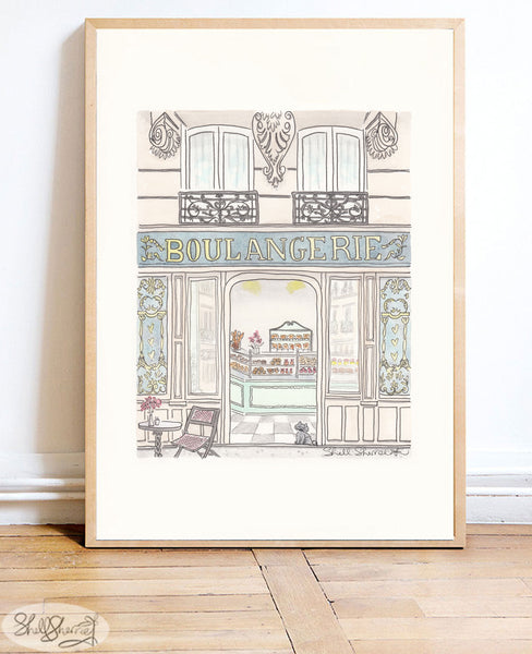 french boulangerie fine art print by shell sherree