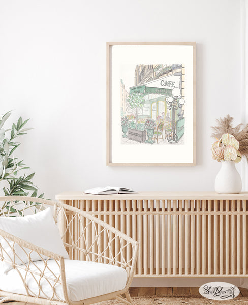 paris cafe print - cafe de l'epoque french wall art shellsherree