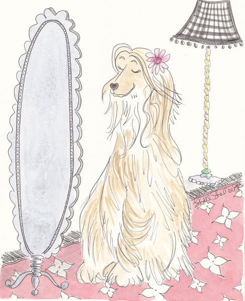 Ally the Afghan is Always Alluring art print by shell sherree
