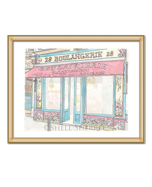 paris boulangerie print by shell sherreefrench bakery wall art paris print by shell sherree