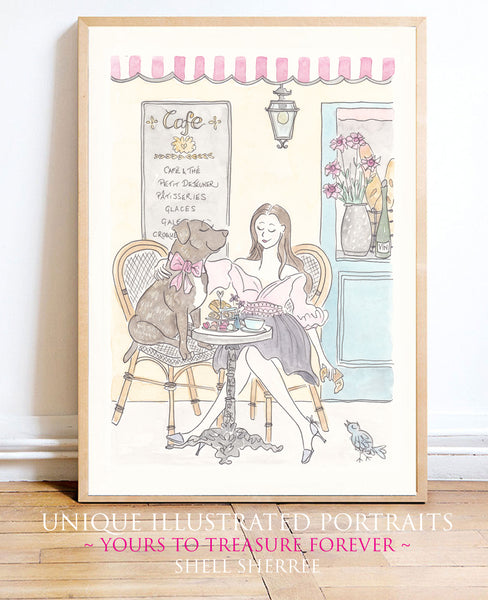 custom pet and portrait illustration art by shell sherree