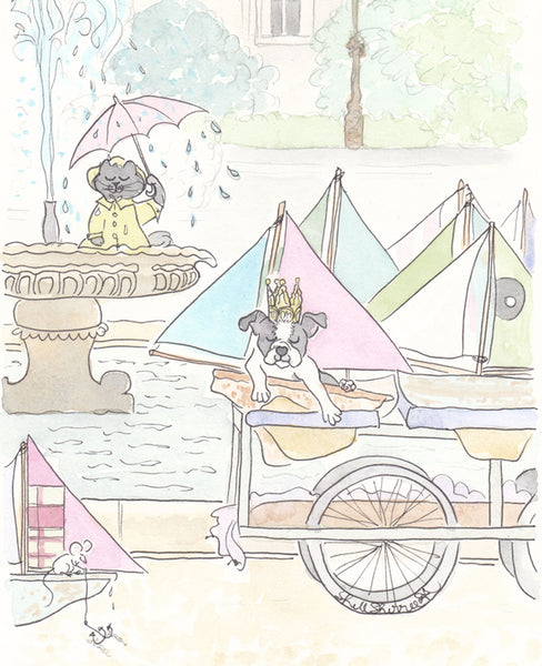 jardin du luxembourg cat and dog paris print shellsherree