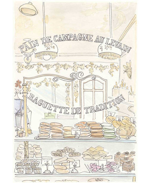 paris bakery pain de campagne au levain art by shell sherree