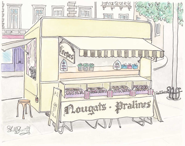 pfrench wall art aris nougat cart art paris print by shell sherree
