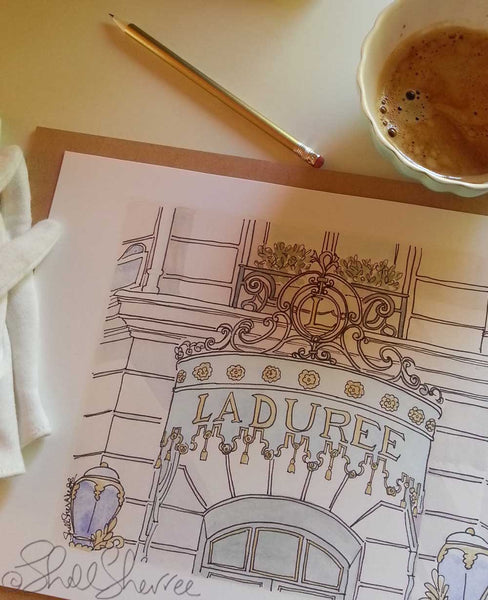 paris patisserie print laduree illustration shellsherree