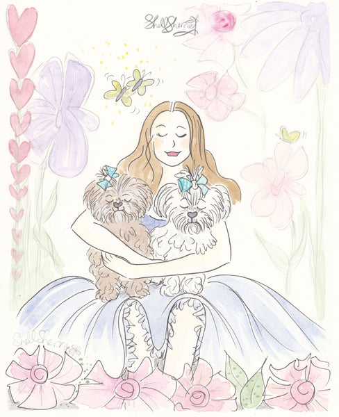 custom pet and portrait illustration art by shell sherree