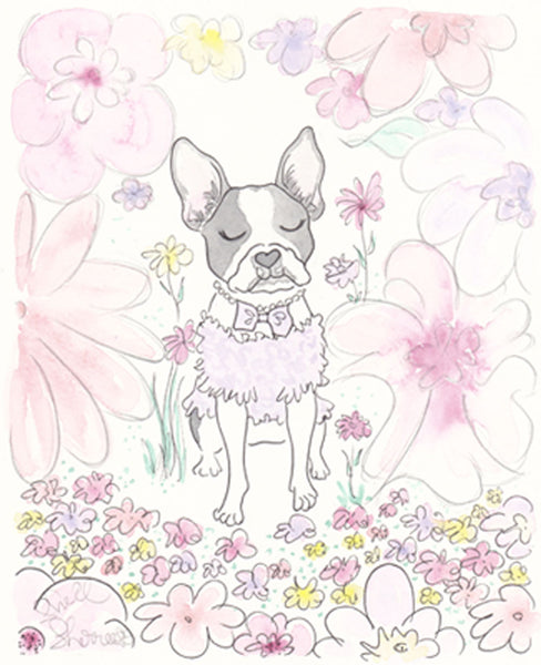 boston terrier art print by shell sherree
