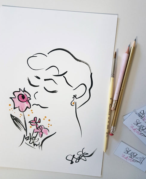original artwork audrey and roses by shell sherree