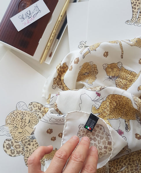 leopard scarf - italian silk scarf by shell sherree