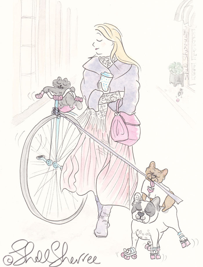 A Penny Farthing and Frenchies for Your Thoughts
